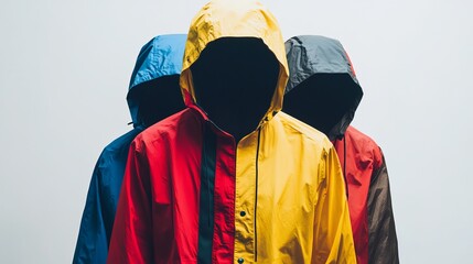 Windbreaker jacket set against a white background. 