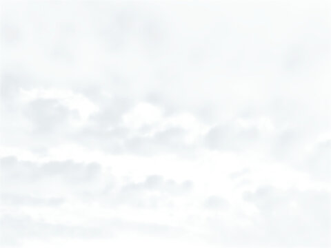 Light clouds in the sky isolated on white. Transparent cloudscape overlay texture for design and edits.