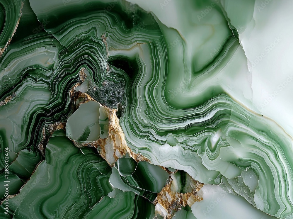Poster the texture of emerald green marble features an abstract background with visible veins, showcasing a