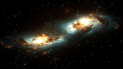 Fototapeta premium Cosmic Spiral Galaxies in Deep Space