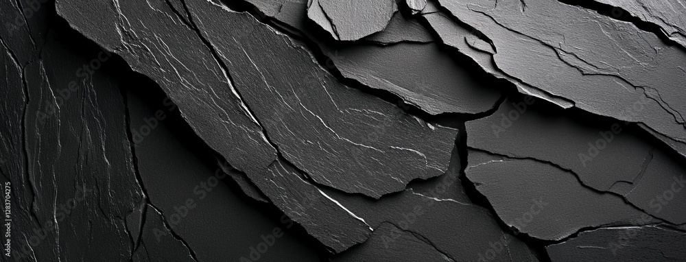 Poster the image features a black stone background accompanied by a grey cement texture, captured from a to