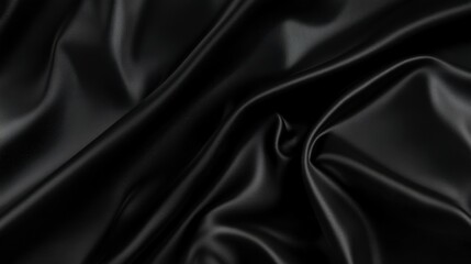 Fototapeta premium Stunning Black Satin Fabric Texture - A Luxurious Close-up