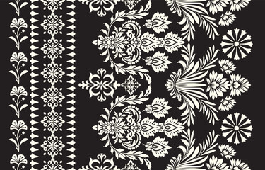 Ethnic Motifs Ikat floral paisley embroidery floral. ikat Saree Sarong oriental pattern traditional.Ikat embroidery style abstract embroidery design for texture,fabric,clothing,wrapping,decoration