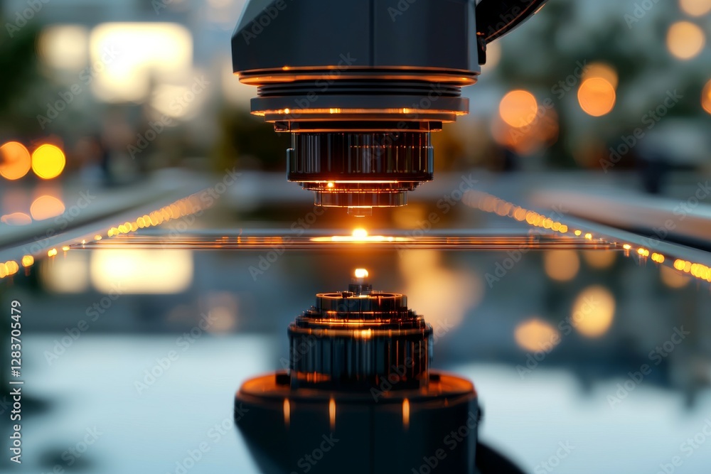 Poster the manufacturing process utilizes a robotic smart robot with artificial automated capabilities and 