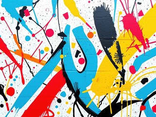 Abstract Art on Vibrant Patterned Canvas