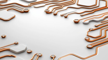 Futuristic Circuit Board Design with Fading White Background