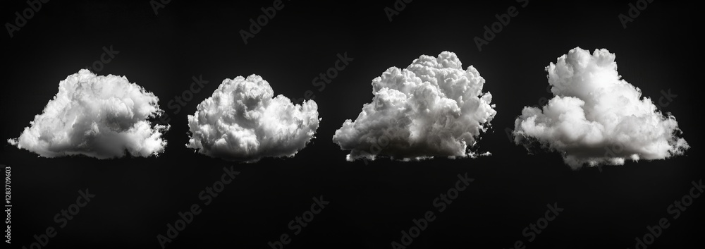 Poster a white cloud object is used for a nature design summer background