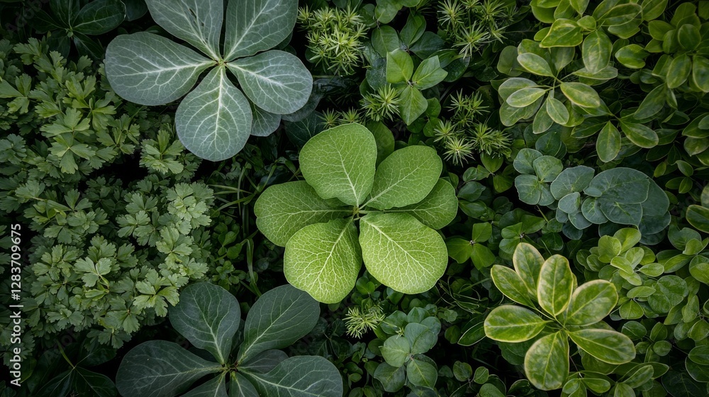 Poster an aerial view from a drone captures the texture of green grass as a background