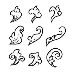 set of abstract floral elements 2