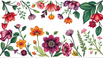 Obraz premium Botanical Beauty: Intricate Hand-Painted Herb Rugs