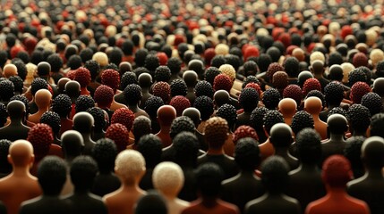 Obraz premium Diverse crowd, large gathering, outdoor event, many people