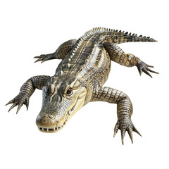 Crocodile full body isolated on clean and clear white background