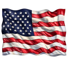 Fototapeta premium Patriotic Waving American Flag in Red, White, and Blue Stripes