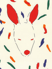Vibrant kangaroo illustration brings joyful, playful energy to this artful poster