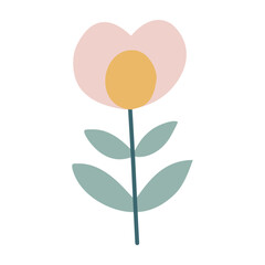 Flower. Cute illustration, vector, color, simple
