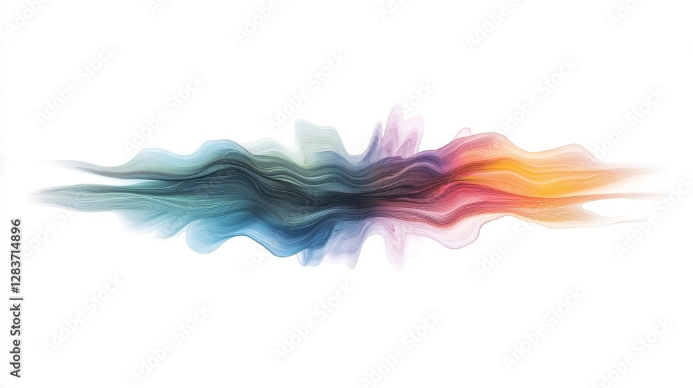 Poster colorful abstract waves blending softly in a gentle flowing motion