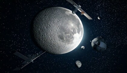 moon and earth