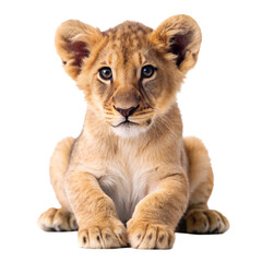 Obraz premium Lion cub isolated on transparent background