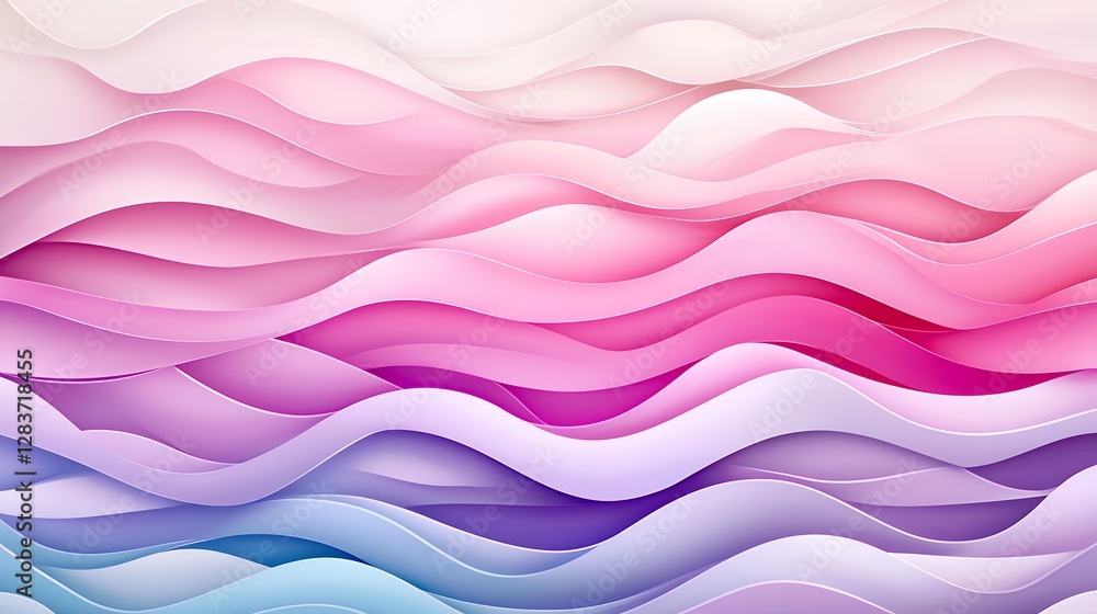 Poster abstract multicolored waves pattern with gradient shading and elegant texture background