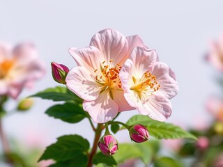 Naklejka premium Flourishing Rosa sect Synstylae in Vibrant Hues