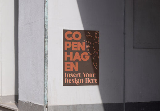 Urban Mockup Display to report payment rates at the entrance of an underground car park on the streets of Copenhagen