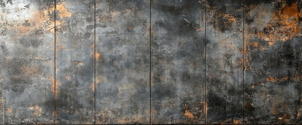Poster distressed metallic panels with rust and dark grime a striking textured background with vertical pla