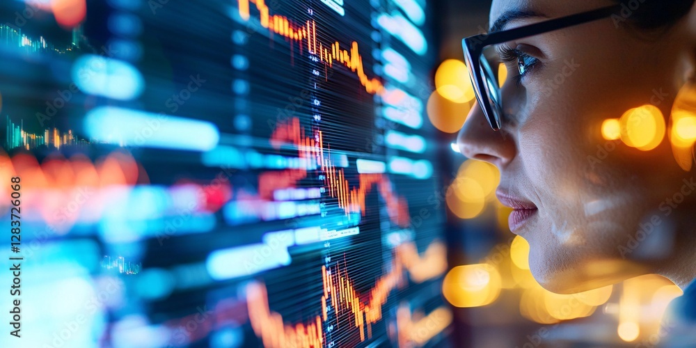 Poster financial pitfalls concept. business analysis with data visualization technology