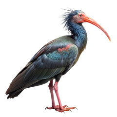 Fototapeta premium Northern bald ibis isolated on transparent background