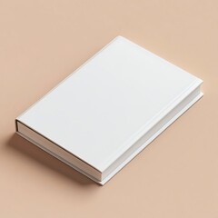Fototapeta premium Elegant White Hardcover Portfolio Book on Beige Textured Background