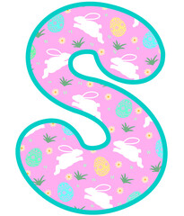 Happy easter day uppercase alphabet S