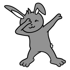 Bunny Dabbing Dab Dance Pose Dancing Party Funny Design Lover Art Vector Illustration Card T-Shirt Poster Sticker Graphic Print Decorative Drawing Isolated Logo Decoration Symbol Creative Cool Style
