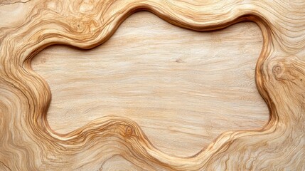 Clean Wood Texture with Unique Organic Shape and Light Background