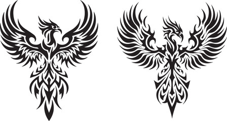Phoenix Tattoo Vector Design