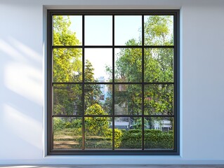 Fototapeta premium Modern Interior with Open Doorway and Scenic Sky View