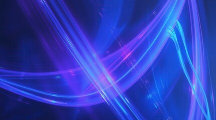 Abstract blue and purple light trails intertwine, creating a vibrant and energetic design.