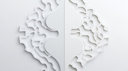 Intricate White Wall Decoration with Abstract Shape and Design