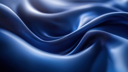 Obraz premium Deep blue silk fabric folds, abstract background