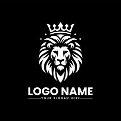 Lion Head with Crown Logo | Majestic Vector Emblem | Royal Animal Mascot Design