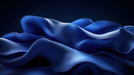 Obraz premium Deep blue flowing fabric abstract