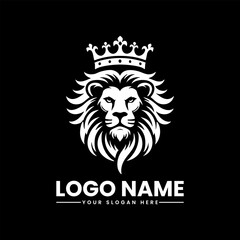 Lion Head with Crown Logo | Majestic Vector Emblem | Royal Animal Mascot Design