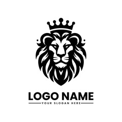 Lion Head with Crown Logo | Majestic Vector Emblem | Royal Animal Mascot Design