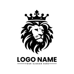 Lion Head with Crown Logo | Majestic Vector Emblem | Royal Animal Mascot Design