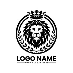 Lion Head with Crown Logo | Majestic Vector Emblem | Royal Animal Mascot Design