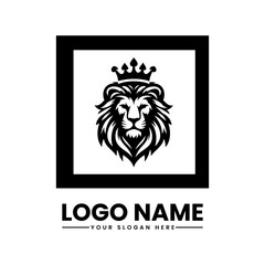 Lion Head with Crown Logo | Majestic Vector Emblem | Royal Animal Mascot Design