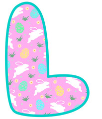 Happy easter day uppercase alphabet L
