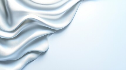 Soft White Fabric Waves on Clean Minimalist Background