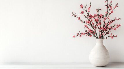 Fresh Spring Flowers in  Vase Celebrating International Women's Day with Soft Pastel Tones and Contemporary Elegance