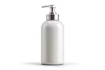 Elegant Dispenser: A sleek, minimalist dispenser with a shiny silver pump, perfect for dispensing soap or lotion, embodying clean lines and modern design.