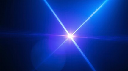 Fototapeta premium Abstract blue laser beams intersect, creating a futuristic and technological display of light and energy.