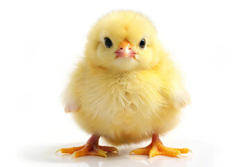 Obraz premium Fluffy chick: A close-up of an adorable fluffy yellow chick, captivating viewers with its innocence and charm. This image perfectly embodies the beginning of life, warmth and new beginnings.